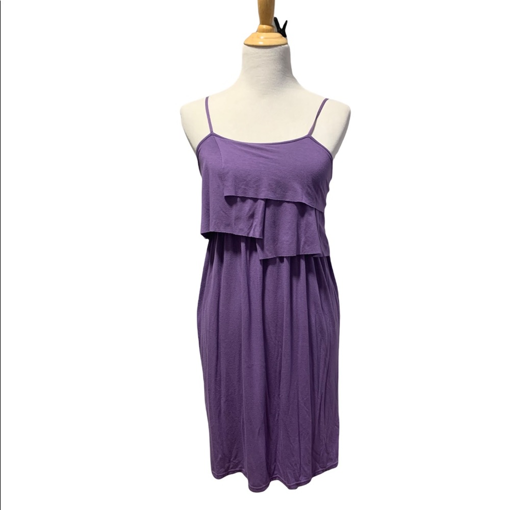 Jacob | Purple Spaghetti Strap Flowy Ruffle Dress